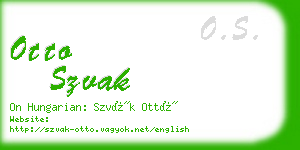 otto szvak business card